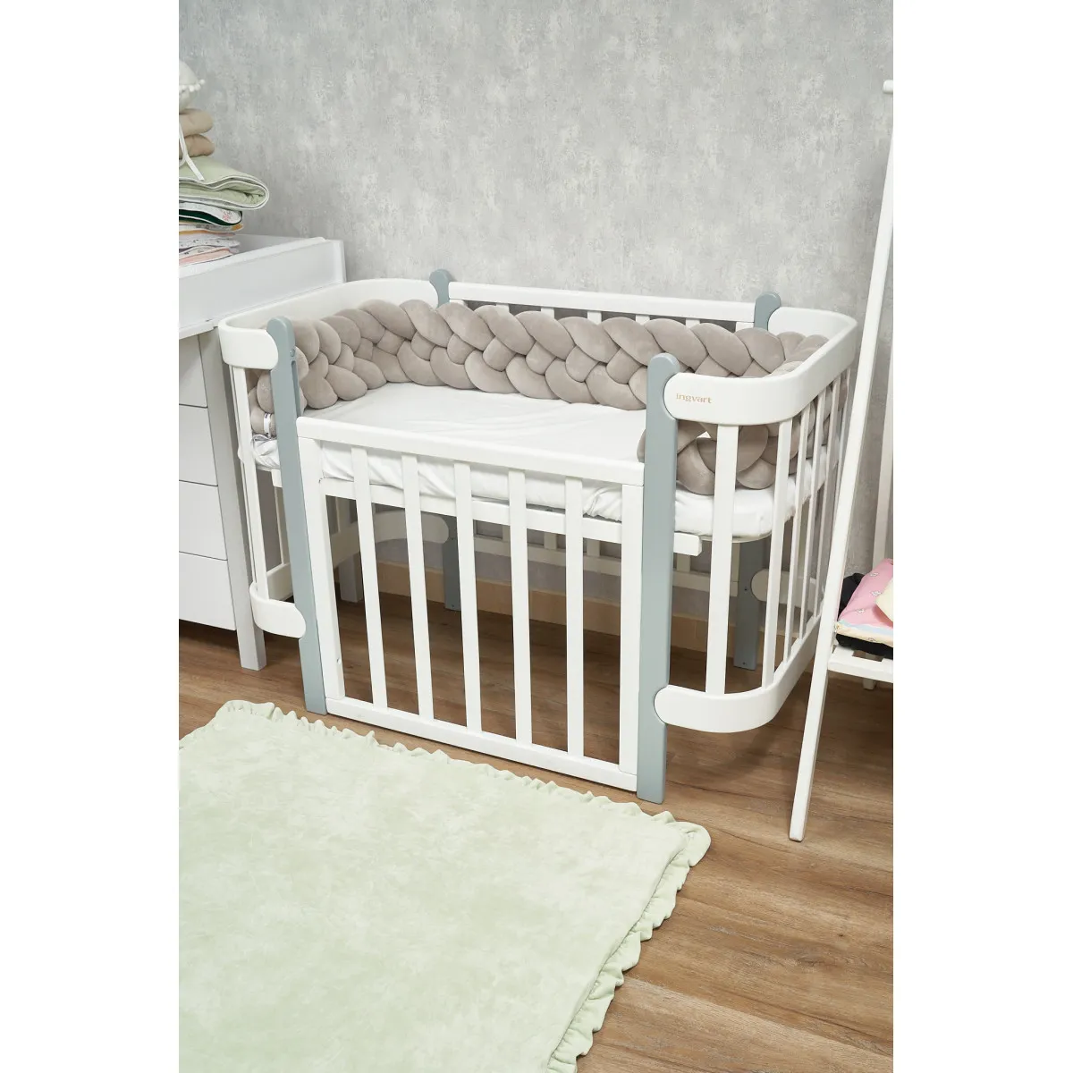 Бампер - косичка Twins 4-х прядна 240 см 2020-K4-240-010, grey